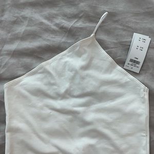 Abercrombie and Fitch asymmetrical white bodysuit
